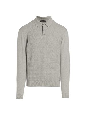 Men's COLLECTION Cotton Polo Sweater - Mirage Grey Heather