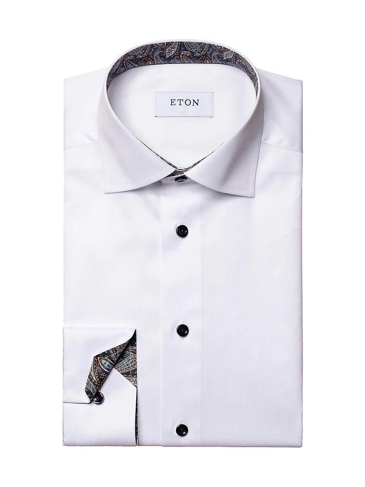 tegel breuk St Eton Men's Contemporary-Fit Cotton Twill Shirt - White | The Summit