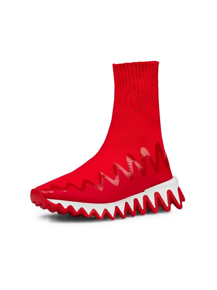 Christian Louboutin Men's Sharky Sock Pull-On Sneakers