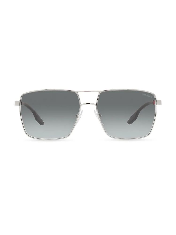 Prada Sport Men's 50WS 59MM Square Sunglasses - Silver | The Summit