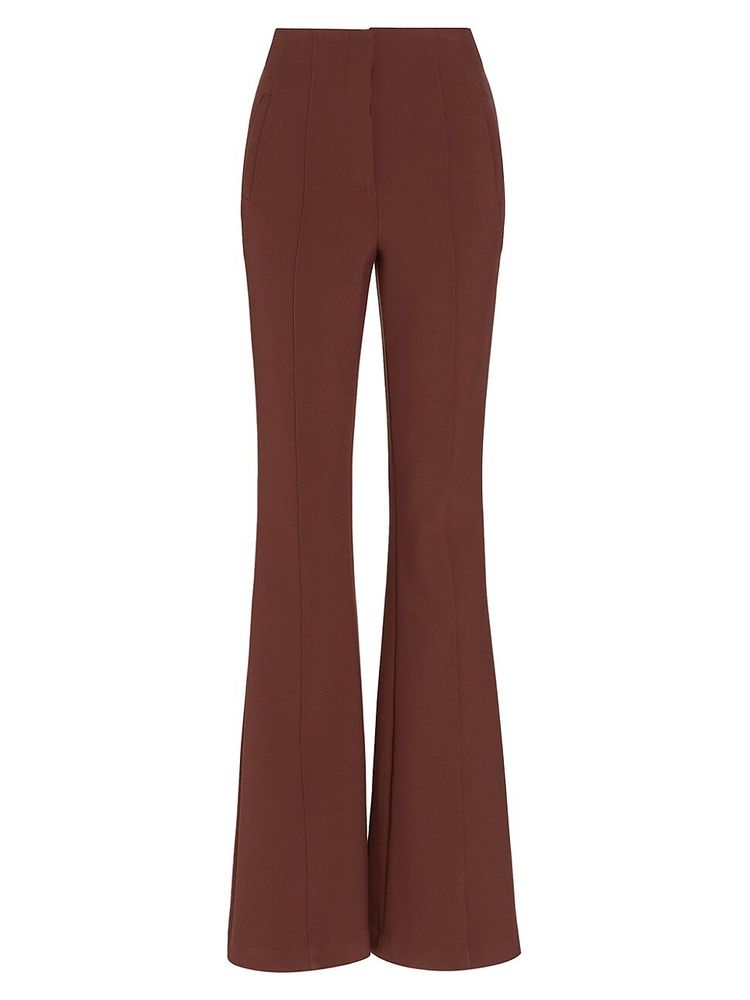 Veronica Beard Women's Azariah Pintuck Flare Pants - Burnt Sienna - Size 2  | The Summit