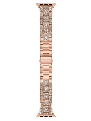 Women's Apple Watch Rose Goldtone Stainless Steel & Crystal Bracelet - Pink