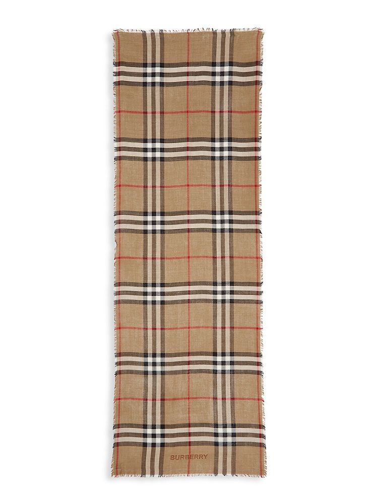 Burberry Women's Check Wool Blend Scarf - Archive Beige | The Summit