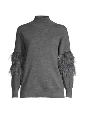 Women's Feather Turtleneck Sweater