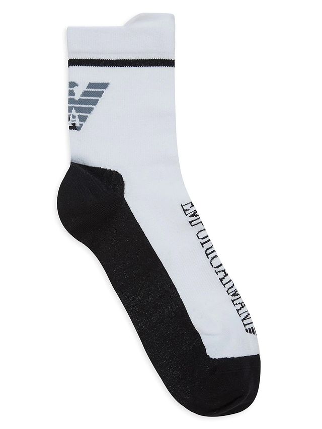 Burberry Men's Monogram Dual Stripe Sport Crew Socks - White | The Summit