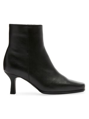 Women's Tahlia Leather Stiletto Booties - Black