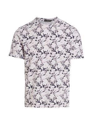 Men's Slim-Fit Floral Print T-Shirt - Pink