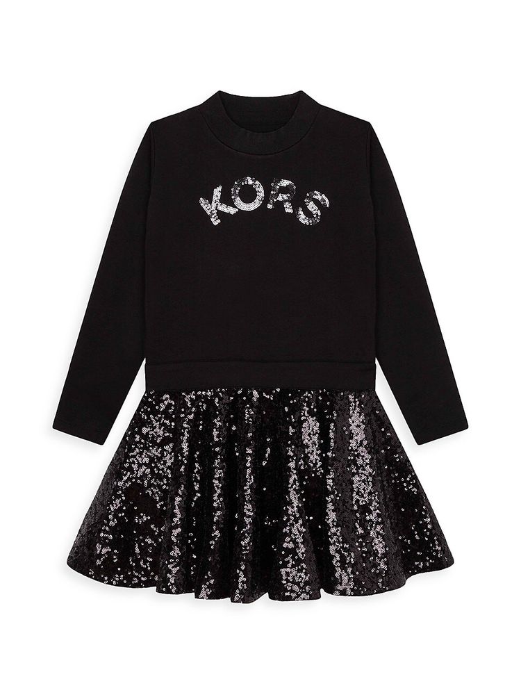 Michael Kors Kids Little Girl's & Long-Sleeved Sequin Dress - Black | The  Summit