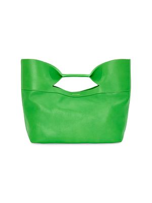 Women's The Bow Leather Tote - Acid Green