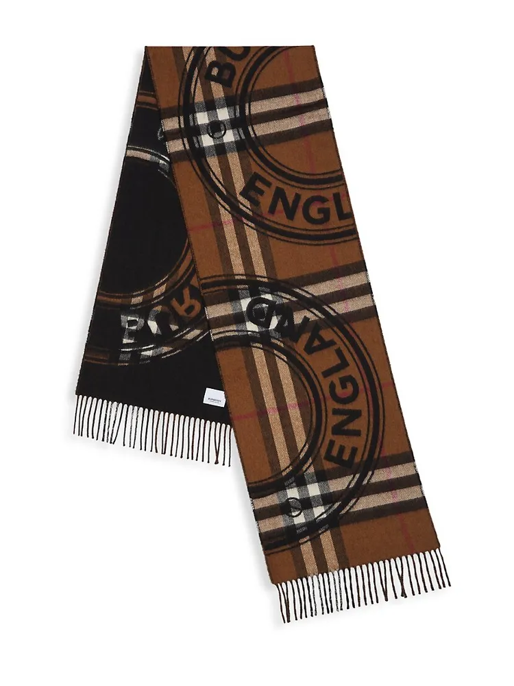 Montage Cashmere Reversible Scarf in Birch Brown