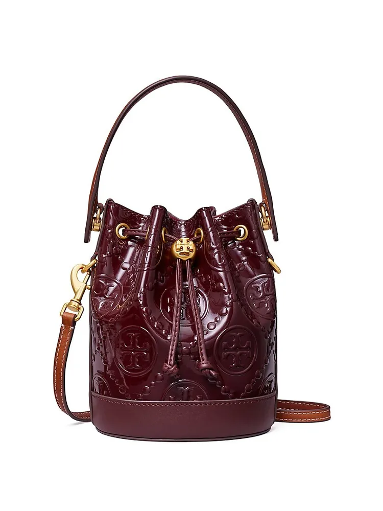 Tory Burch T Monogram Embossed Bucket Bag