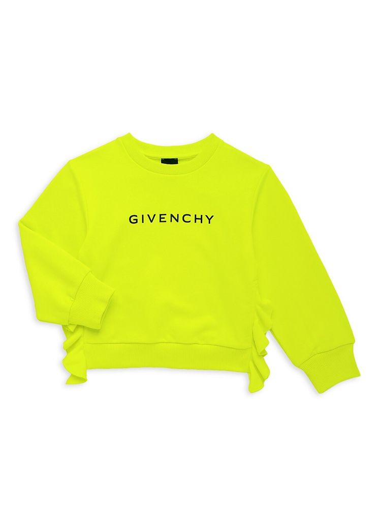 Givenchy Little Kid's & Ruffled Logo Fleece Sweater - Neon | The Summit