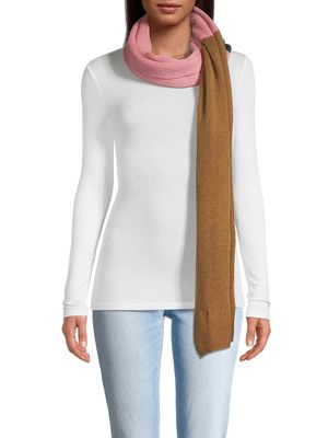 Women's Colorblock Ribbed Cashmere Shawl Scarf