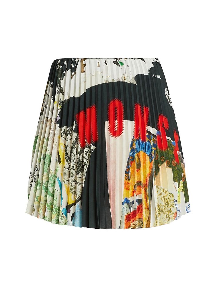 Monse Women's Printed Pleated Twill Miniskirt - Black Multi - Size 0 | The  Summit