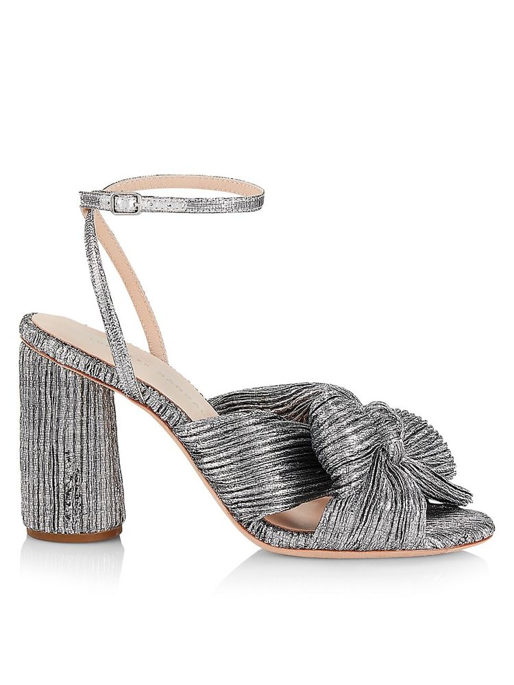 Loeffler Randall Women's Camellia Pleated Knot Metallic Sandals - Dark  Silver | The Summit
