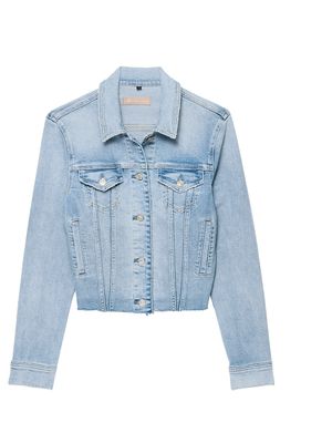 Women's Classic Trucker Denim Jacket - Luxe Vintage Floral
