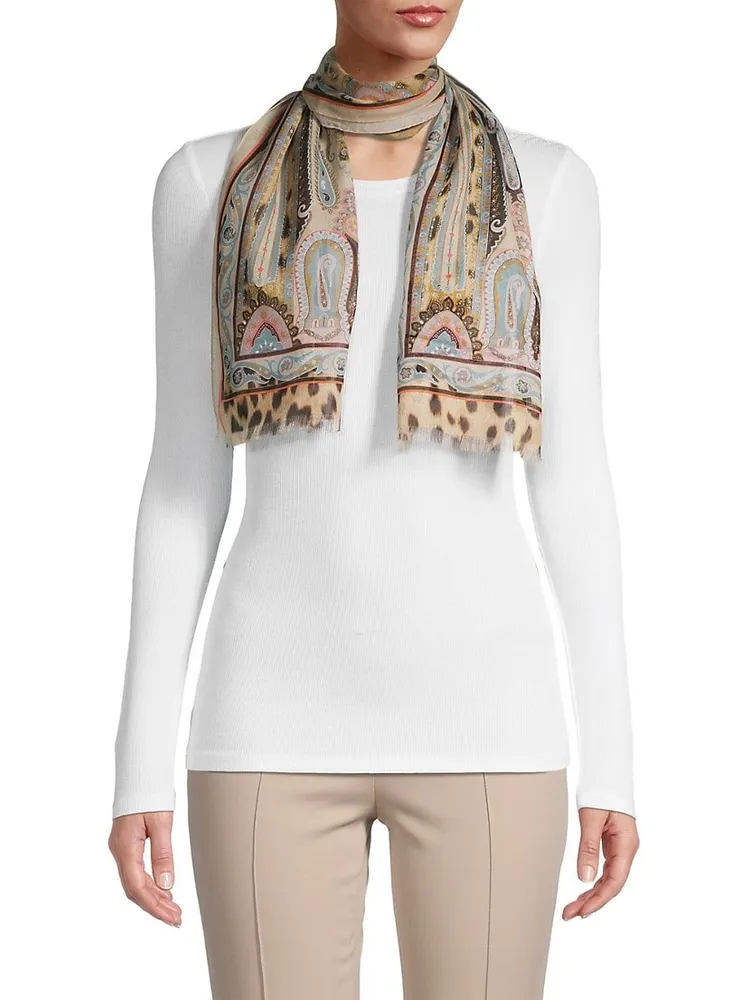 Etro Women's Paisley-Print Silk-twill Scarf