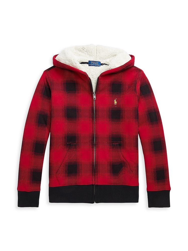 Polo Ralph Lauren Little Boy's & Plaid Zip-Up Hooded Sweater - Ombre Martin  Red | The Summit