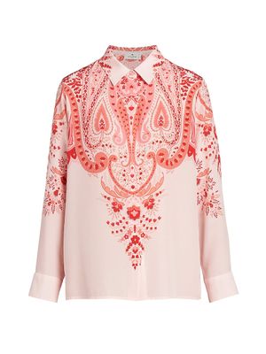 Women's Blooming Paisley Long-Sleeve Blouse