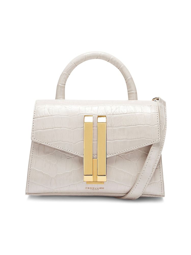 DeMellier Women's Nano Montreal Croc-Embossed Leather Top Handle Bag - Off  White | The Summit