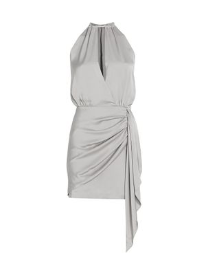 Women's Marcelle Split-Neck Minidress - Crystal Grey