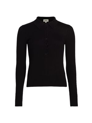 Women's Sterling Knit Polo Sweater - Black
