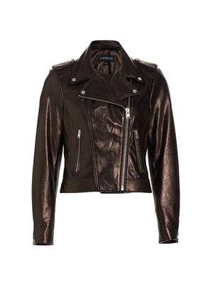 Women's Donna Met Leather Jacket