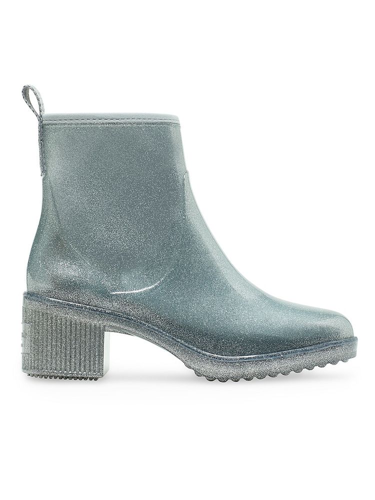 spade new york Women's Glitter Ankle Rain Boots - Silver The Summit