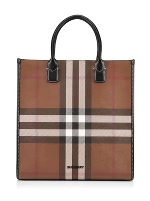 Burberry Men's Slim Denny Leather Tote Bag