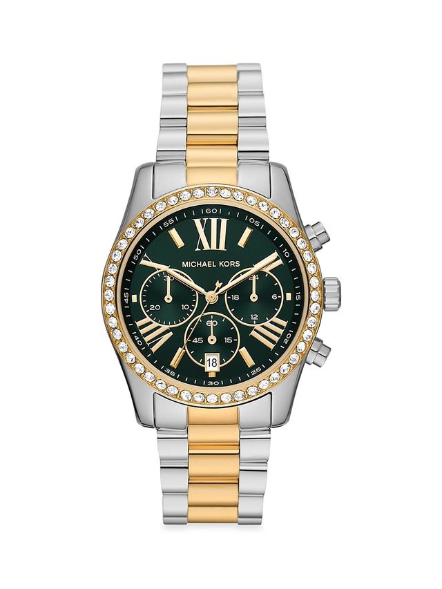 Michael Kors Women's Lexington Chronograph Two-Tone Stainless Steel Pavé  Watch - Two Tone | The Summit