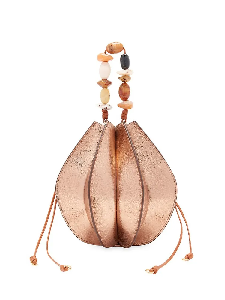 Ulla Johnson Women's Lotus Flower Large Shoulder Bag in Mica | Leather