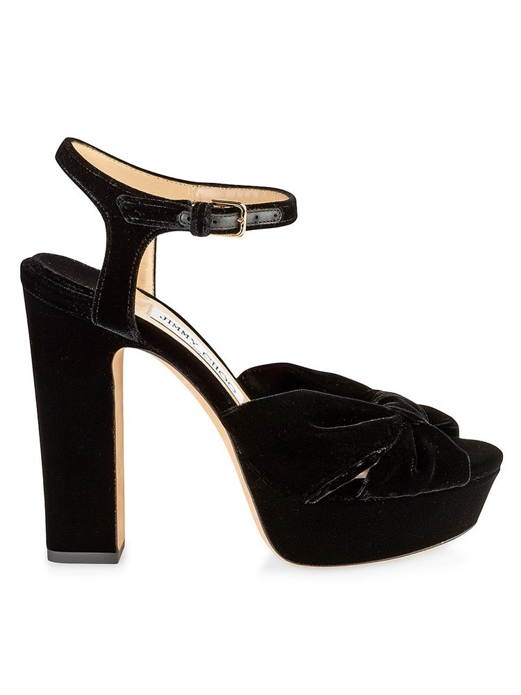 Jimmy Choo Women's Heloise Velvet Platform Sandals - Black | The Summit
