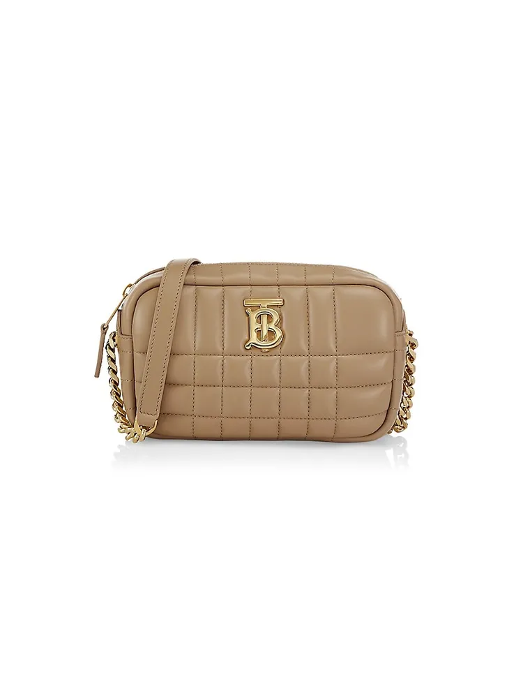 Burberry Small Lola Bag Optic White in Lambskin Leather with Gold