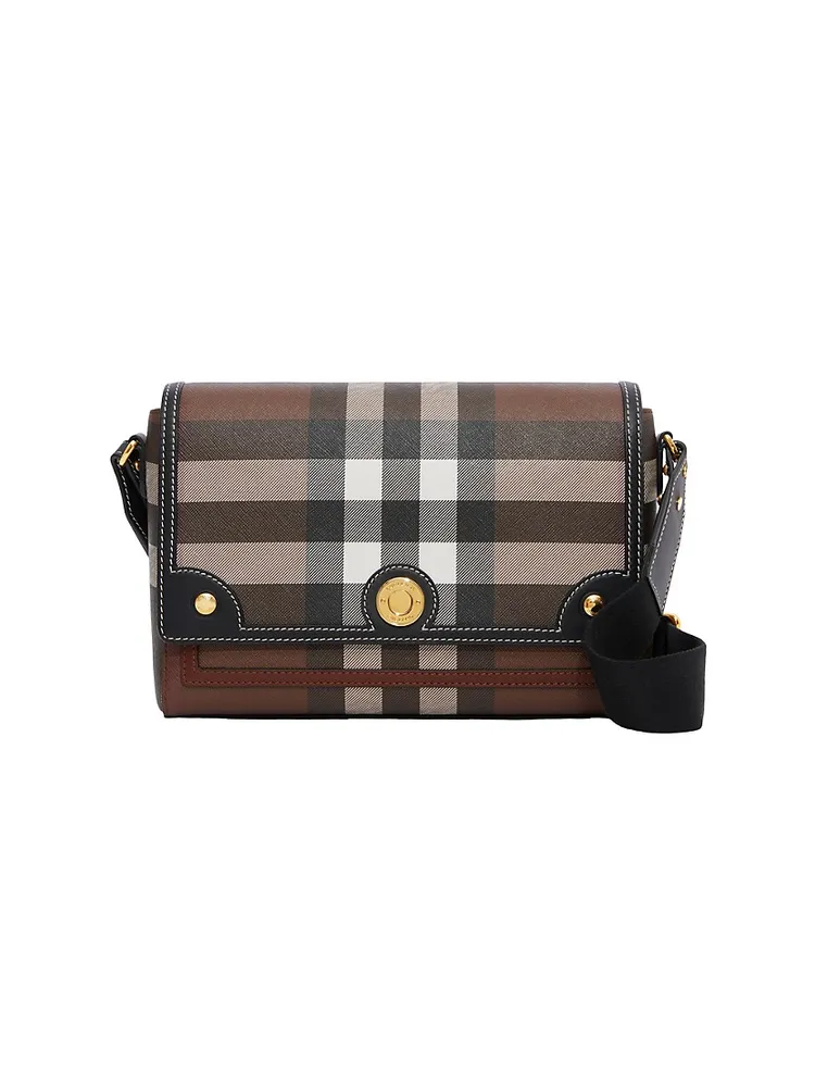 Burberry Check and Leather Elizabeth Bag Medium Dark Birch Brown