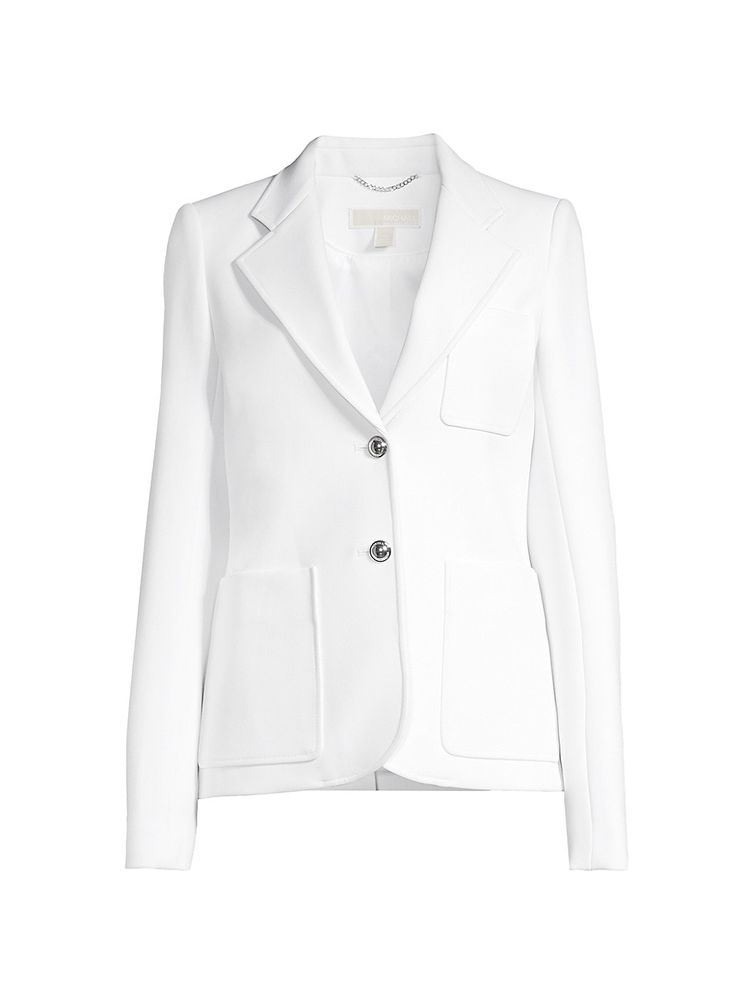 MICHAEL Michael Kors Women's Patch Pocket Tailored Blazer - White | The  Summit