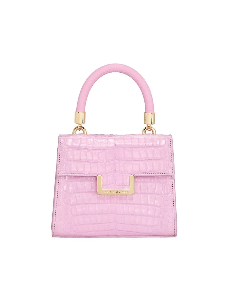 Maria Oliver Michelle Crocodile Top-Handle Bag