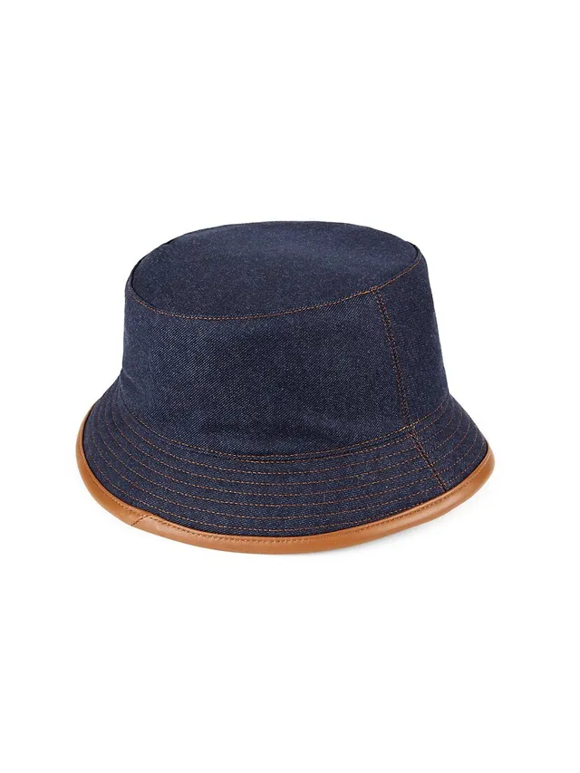 Etro Denim Jacquard Bucket Hat in Navy Blue