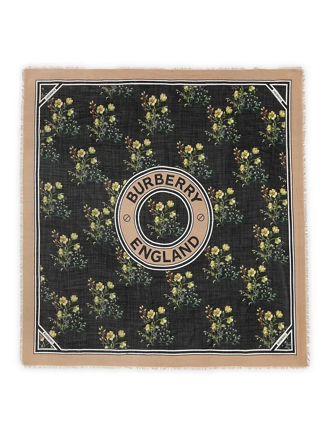 Burberry Montage Print Silk Square Scarf