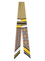 Women's Montage-Print Silk Skinny Scarf - Wheat