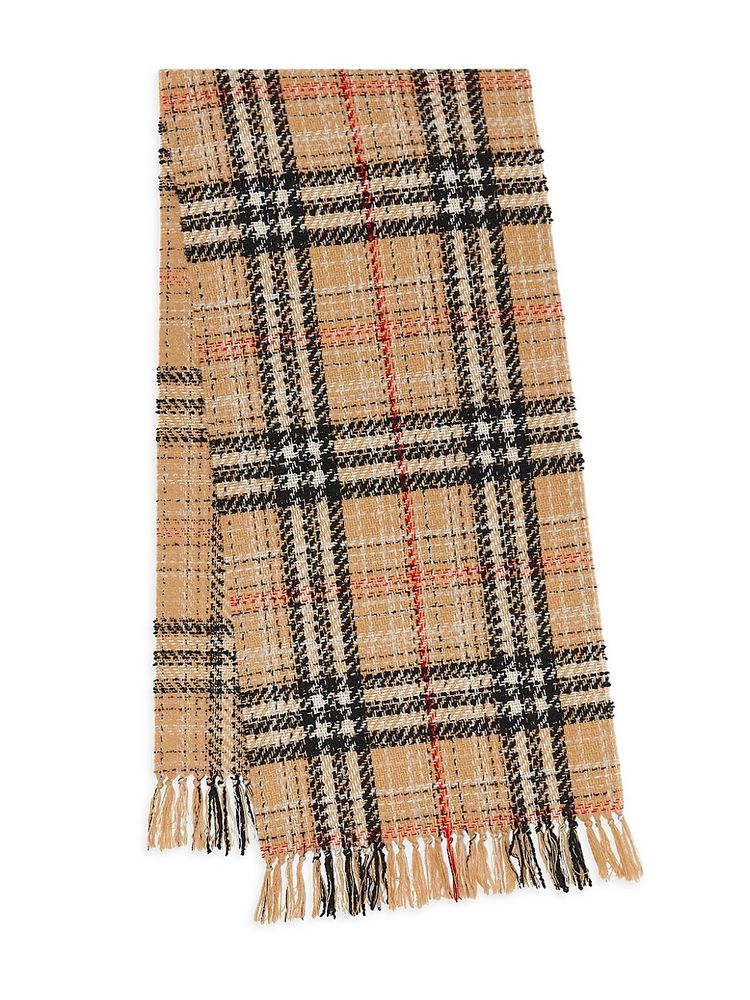 Burberry Women's Cashmere-Blend Tweed Check - Archive Beige The