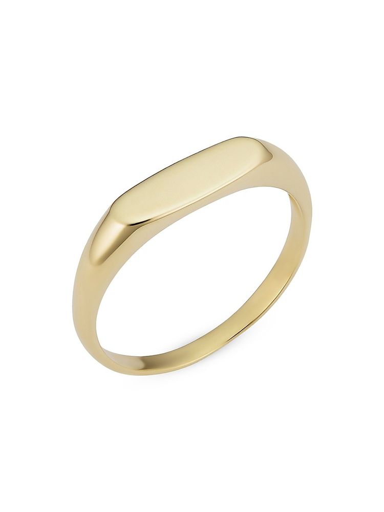 Klemme Shah Forstyrrelse Oradina Women's 14K Yellow Solid Gold Florence Linear Signet Ring | The  Summit