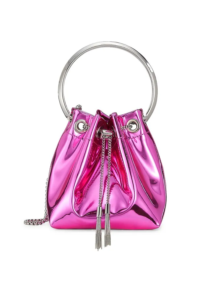 T Monogram Embossed Metallic Mini Bucket Bag: Women's Designer