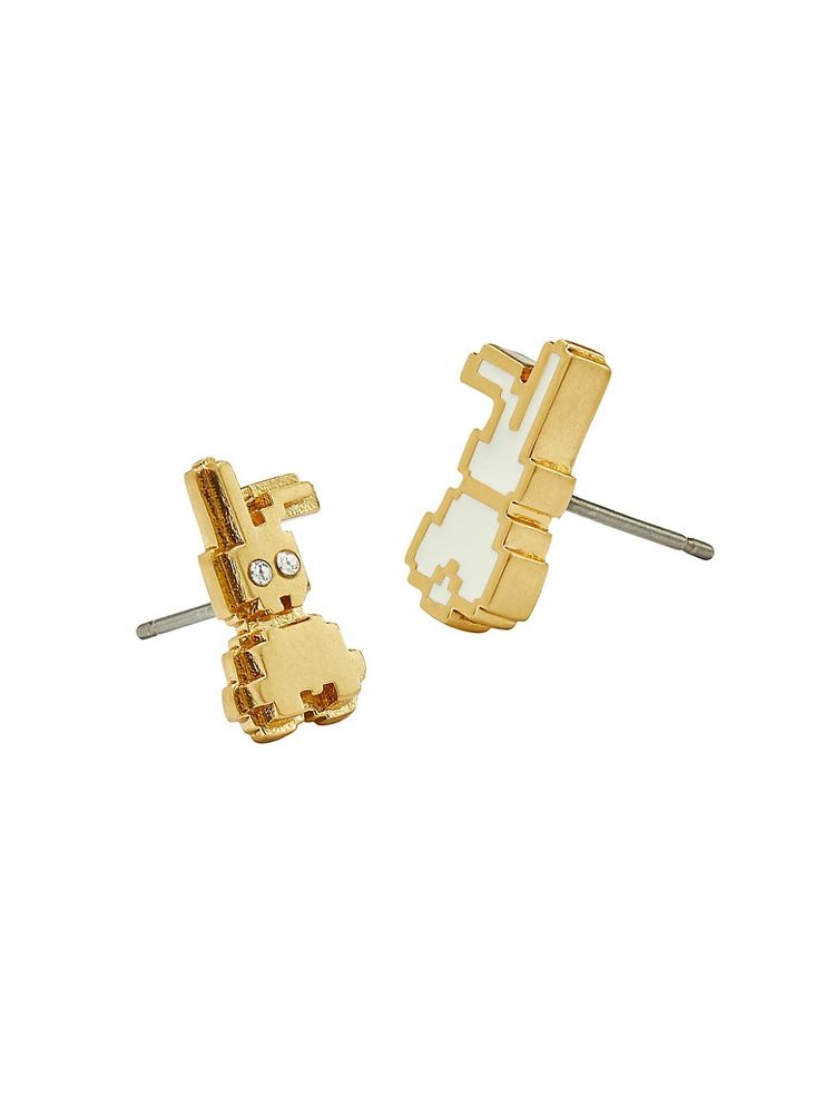 Tory Burch Women's 18K-Gold-Plated & Mixed-Media Stud Earring Set - Rolled  Gold | The Summit