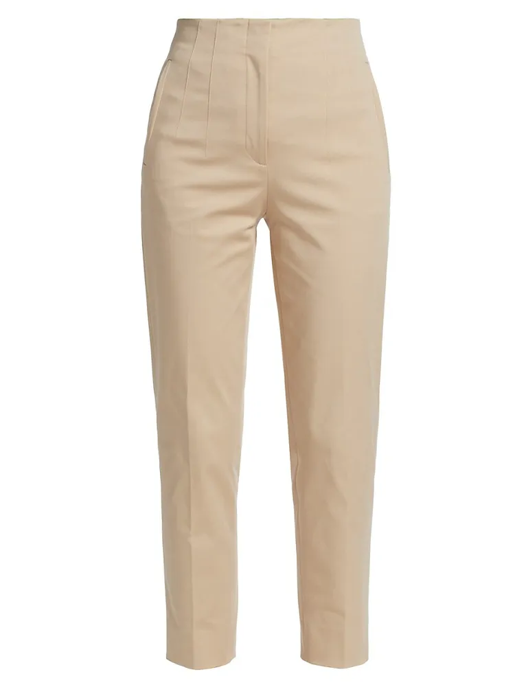 Slimfit cotton gabardine trousers brown  MaxCo