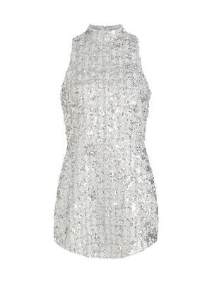 sequin mock turtleneck