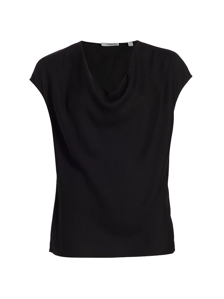 Vince Women's Cowlneck Cap-Sleeve Blouse | The Summit