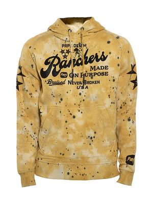 Men's Smee Splatter Print Hoodie - Mustard