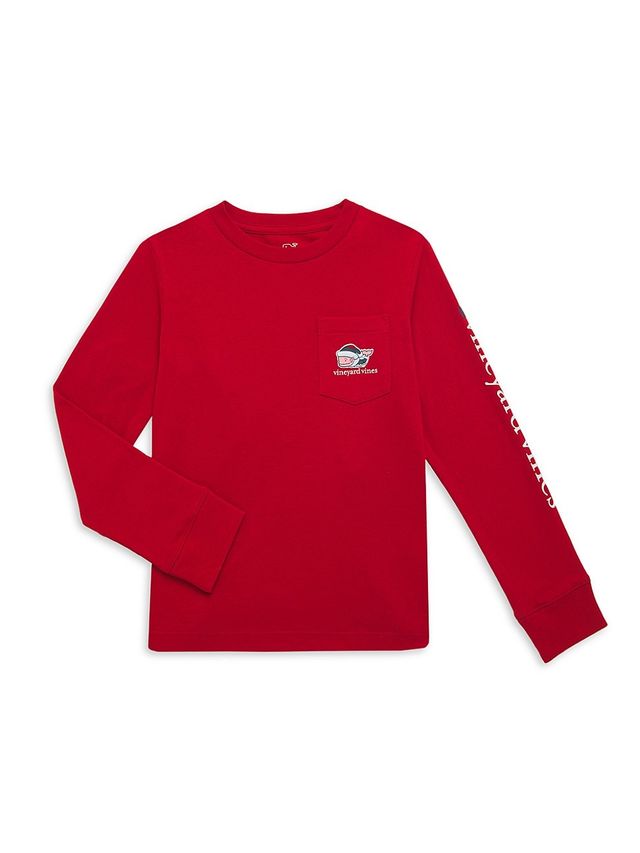 Vineyard Vines Long Sleeve Crew Neck Coral T-Shirt Merry Christmas Kids  Unisex L