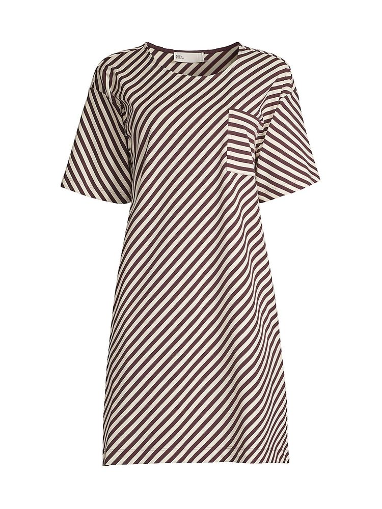Tory Burch Women's Striped Cotton Pocket T-Shirt Dress - Multi | The Summit