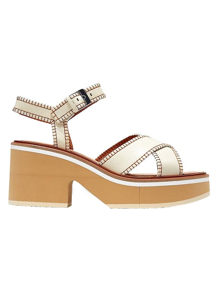 Clergerie Women's Charline Leather Platform Sandals - Straw Natural | The  Summit